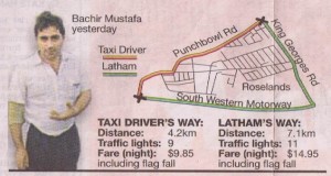 Latham taxi route