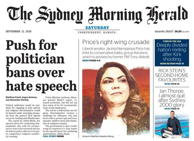 A newspaper with a person's face AI-generated content may be incorrect.